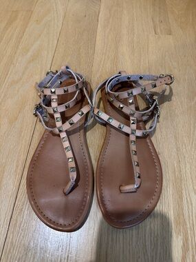 Mossimo Supply Co. Tan Studded Strappy Sandals